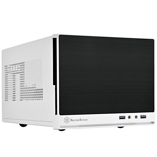 SilverStone SST-SG13WB-Q - Sugo Mini-ITX kompaktes Cube Gehäuse, Plastik-Frontblende mit Faux-Aluminium-Oberfläche, schwarz-weiss von SilverStone Technology