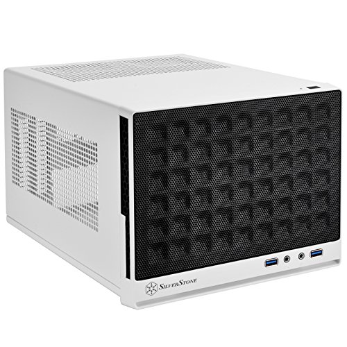 SilverStone SST-SG13WB - Sugo Mini-ITX kompaktes Cube Gehäuse, Mesh-Frontblende, schwarz-weiss von SilverStone Technology