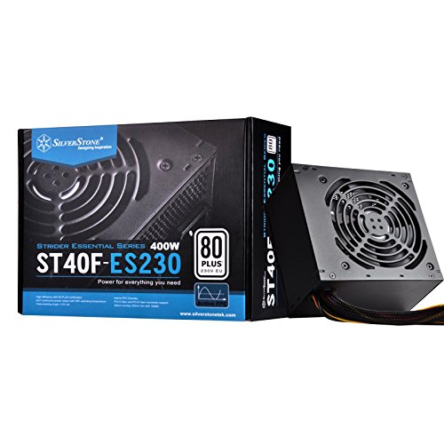 SilverStone SST-ST40F-ES230 - Strider Essential Serie, 400W 80 Plus 230V EU ATX flüsterleises PC-Netzteil mit 120 mm-Lüfter von SilverStone Technology