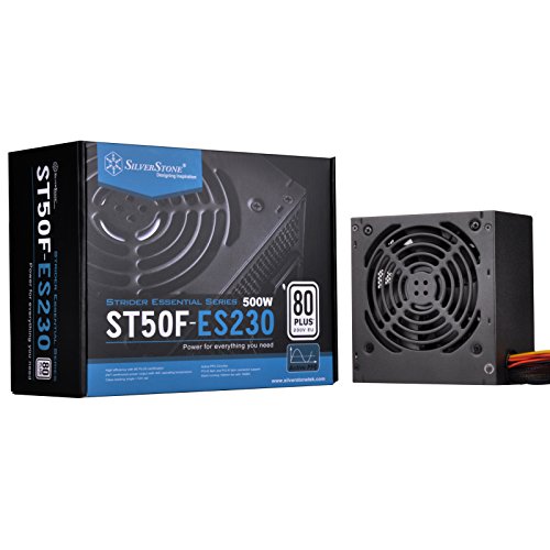 SilverStone SST-ST50F-ES230 v 2.0 - Strider Essential Serie, 500W 80 Plus 230V EU ATX flüsterleises PC -Netzteil mit 120 mm-Lüfter von SilverStone Technology