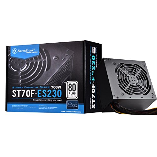 SilverStone SST-ST70F-ES230 - Strider Essential Serie, 700W 80 Plus 230V EU ATX flüsterleises PC-Netzteil mit 120 mm-Lüfter von SilverStone Technology