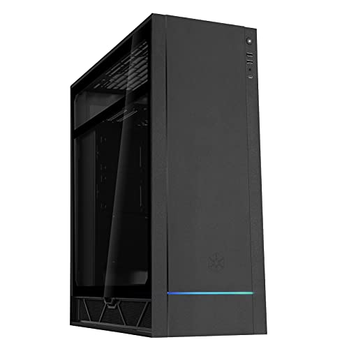 SilverStone Technology ALTA F1, schwarz, ATX-Tower mit Stapeleffekt-Design und Aluminiumhülle, Stahlgehäuse und gehärtetem Glas, SST-ALF1B-G von SilverStone Technology