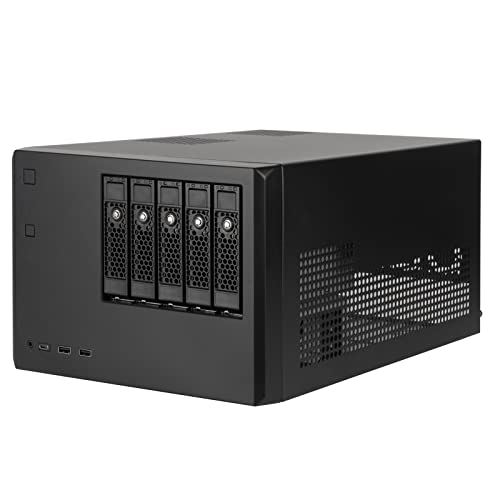 SilverStone Technology CS351, Hot-Swapping-fähiges SAS-12G-/SATA-6G-NAS-Gehäuse mit 5 Einschüben und hoher Leistung, SST-CS351, Schwarz von SilverStone Technology