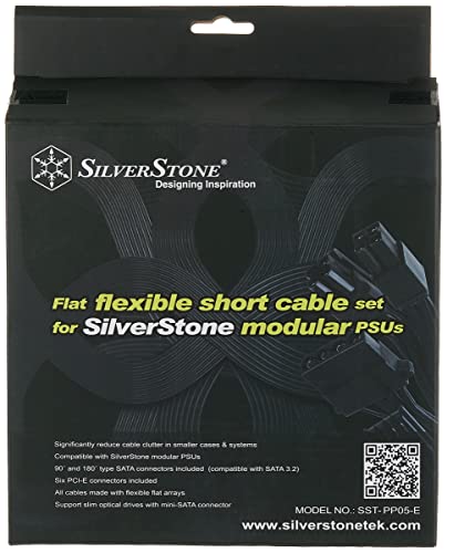 SilverStone Technology Flaches, Flexibles kurzes Kabelset für Silverstone modulare Netzteile PP05-E von SilverStone Technology