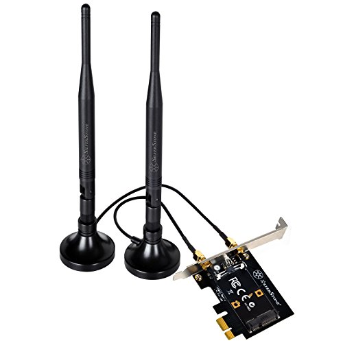 SilverStone Technology Mini PCI-E auf PCI-E Adapter mit Dual-Band (24 GHz/5 GHz) MIMO Antenne (ECWA1) von SilverStone Technology