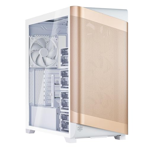 SilverStone Technology SETA A2 EIN wahrhaft starker Luftstrom: außergewöhnlich vielseitiges Mid-Tower-Gehäuse, Roségold, Weiß, SST-SEA2Y-GWG von SilverStone Technology