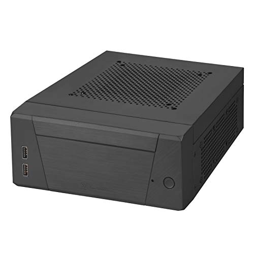 SilverStone Technology SST-ML10B - Milo Mini-ITX kompaktes HTPC Desktop Gehäuse, modulares Design, Inklusive VESA-Montageplatte, schwarz von SilverStone Technology