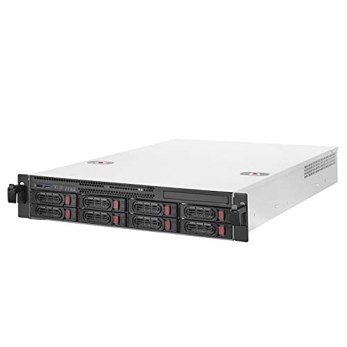 SilverStone Technology SST-RM22-308 - 2U Rackmount Server Gehäuse, unterstützt 8X 2.5/3.5 SAS/SATA HDD/SSD mit Mini-SAS-HD-SFF-8643-12-Gb/s-Schnittstelle Silber von SilverStone Technology