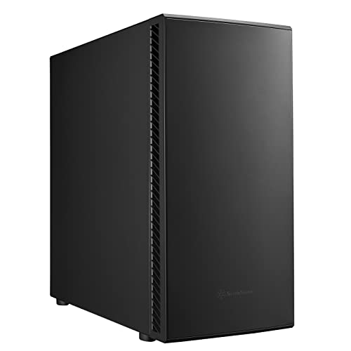 SilverStone Technology SST-SEQ1B - SETA Lautloses Mid-Tower-Gehäuse mit Schalldichtung, unterstützt Motherboards bis SSI-EEB, Schwarz von SilverStone Technology