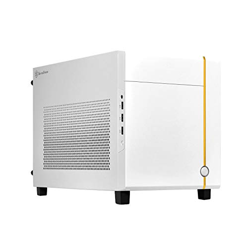 SilverStone Technology SUGO 14, Weiß, Mini-ITX-Würfelchassis, Unterstützt Grafikkarten in voller Länge für 3 Steckplätze/ATX PSU / 240mm AIO, 4 abnehmbaren Blenden, SST-SG14W von SilverStone Technology