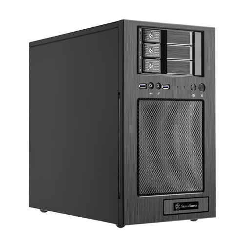 Silverstone CS330 Micro-ATX Tower-Gehäuse mit DREI 3,5-Zoll-SAS-12 / SATA-6-Gbit/s-Hot-Swapping-Einschüben 180mm x 1 AP181 Lüfter enthalten USB 3.0 x 2 SST-CS330B von SilverStone Technology