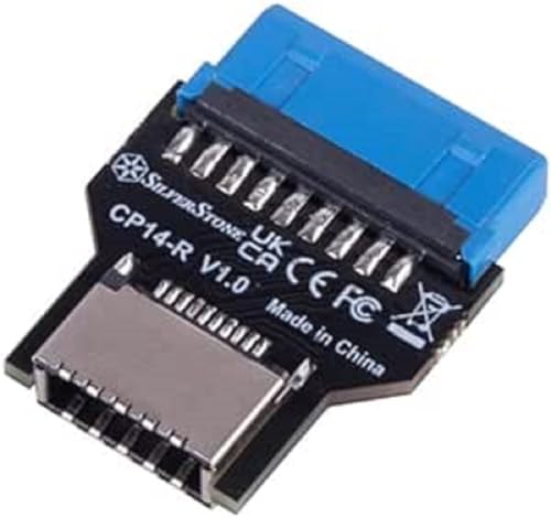 Silverstone SST-CP14-R, Gerade-interne-USB-3.0-Stiftleiste- (19-polig) zu-USB-3.1- / -3.2-Type-C- (20-polig) Key-A-Adapter von SilverStone Technology