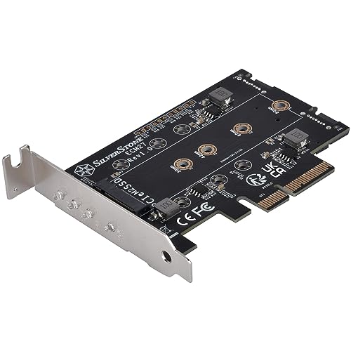 Silverstone SST-ECM27-1er-Steckplatz-NVMe-und-2er-Steckplatz -SATA-M.2-SSD-zu-PCI-E-x4-Adapterkarte von SilverStone Technology