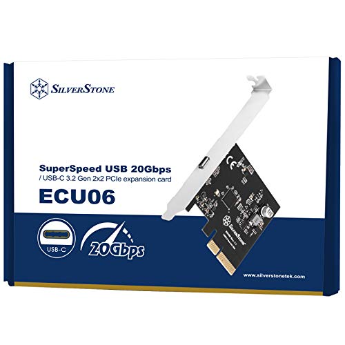 Silverstone SST-ECU06 - SuperSpeed-20Gbps-USB-3.2-Type-C-Gen-2x2-PCIe-Host-Karte, Übertragungsgeschwindigkeit bis zu 32 GT/s von SilverStone Technology