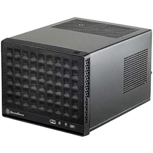 Silverstone SST-SG13B-C - Sugo Mini-ITX kompaktes Cube Gehäuse, Mesh-Frontblende, USB Typ C Anschluss am Front Panel, schwarz von SilverStone Technology