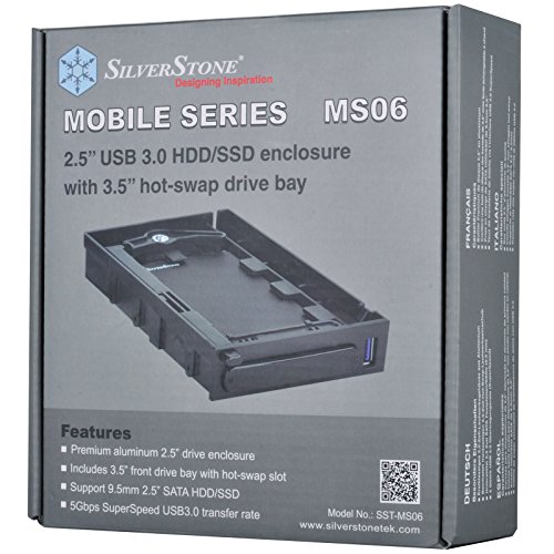 Silverstone Tek 2,5 USB 3.0 HDD/SDD Gehäuse mit 3,5 Hot-swap Drive Bay (MS06) von SilverStone Technology