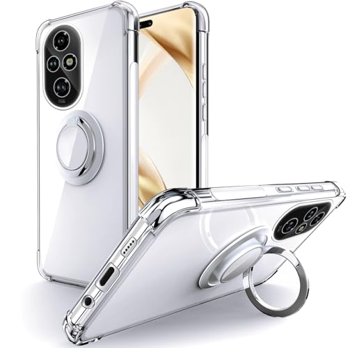 Silverback Hülle für Honor 200 Pro Handyhülle mit 360 Grad Ring Halter Schutzhülle TPU Schock Stoßfester Stoßfänger Weiche Dünn Case für Honor 200 Pro - Transparent von Silverback