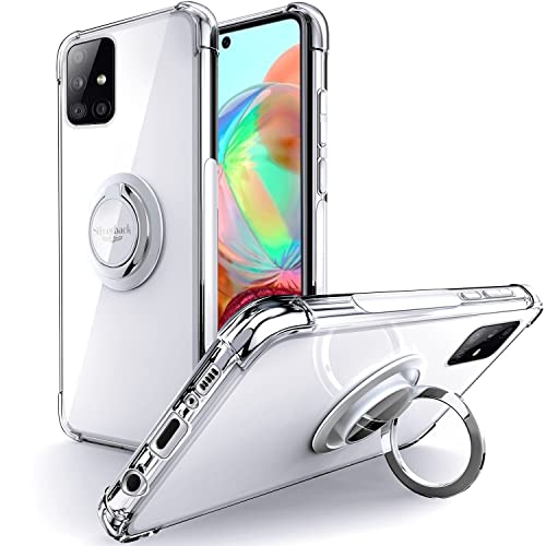 Silverback Hülle Kompatibel mit Samsung Galaxy A71 4G Handyhülle mit 360 Grad Ring Halter Schutzhülle TPU Schock Stoßfester Stoßfänger Weiche Dünn Durchsichtig Case für Samsung Galaxy A71 4G - Clear von Silverback