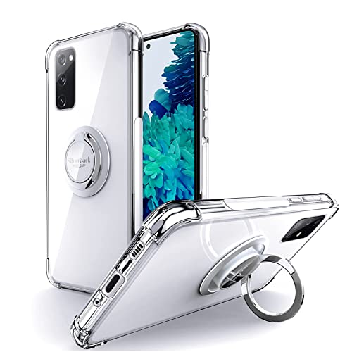 Silverback Hülle Kompatibel mit Samsung Galaxy S20 FE Handyhülle mit 360 Grad Ring Halter Schutzhülle TPU Schock Stoßfester Stoßfänger Weiche Dünn Case für Samsung Galaxy S20 FE - Clear von Silverback