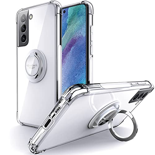 Silverback für Samsung Galaxy S21 FE Hülle, Handyhülle Samsung S21 FE mit 360° Ring Halter Schutzhülle TPU Cover Stoßfester Stoßfänger Weiche Dünn für Samsung Galaxy S21 FE Case - Transparent von Silverback
