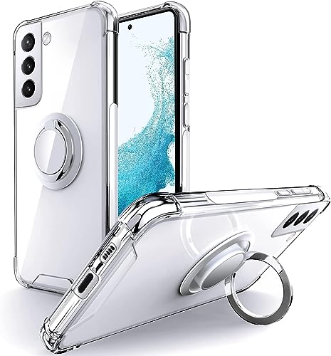 Silverback Hülle Kompatibel mit Samsung Galaxy S22, Case mit 360 Grad Ring Halter, TPU Schock Stoßfester Stoßfänger Weiche Dünn Schutzhülle Cover für Samsung Galaxy S22 - Clear von Silverback