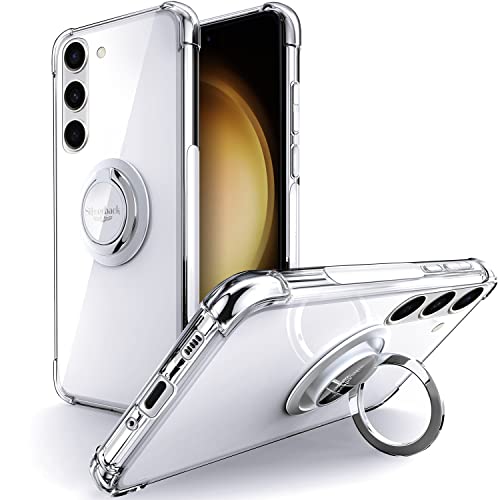 Silverback Hülle Kompatibel mit Samsung Galaxy S23 FE Handyhülle mit 360 Grad Ring Halter Schutzhülle TPU Schock Stoßfester Stoßfänger Dünn Case für Samsung Galaxy S23 FE Hülle - Clear von Silverback