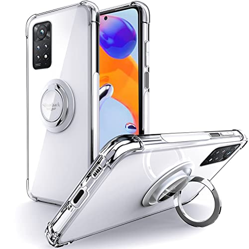 Silverback Hülle Kompatibel mit Xiaomi Redmi Note 11 Pro 4G/5G Handyhülle mit 360 Grad Ring Halter Schutzhülle TPU Schock Stoßfester Stoßfänger Weiche Dünn Case für Redmi Note 11 Pro - Clear von Silverback