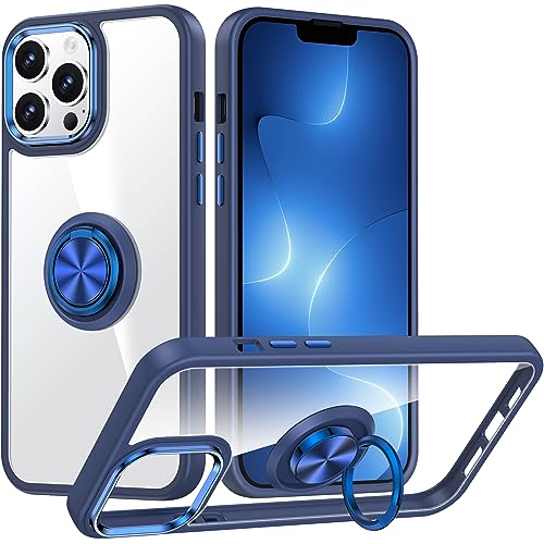 Silverback Hülle Kompatibel mit iPhone 15 Pro Handyhülle mit 360 Grad Ring Halter Schutzhülle TPU Schock Stoßfester Stoßfänger Dünn Case für iPhone 15 Pro Hülle (6.1") - Blau von Silverback