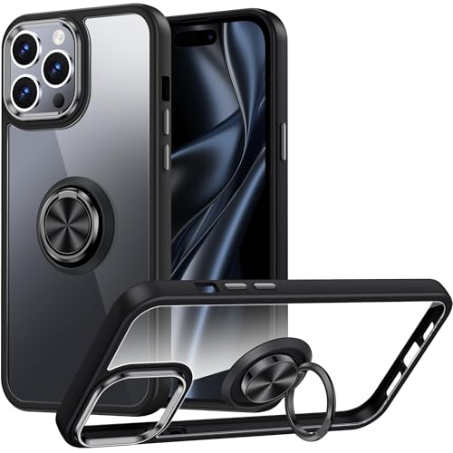 Silverback Hülle Kompatibel mit iPhone 15 Pro Handyhülle mit 360 Grad Ring Halter Schutzhülle TPU Schock Stoßfester Stoßfänger Dünn Case für iPhone 15 Pro Hülle - Schwarz Silverback Hülle Kompatibel mit iPhone 15 Pro Handyhülle mit 360 Grad Ring Halter Schutzhülle TPU Schock Stoßfester Stoßfänger Dünn Case für iPhone 15 Pro Hülle - Schwarz von Silverback