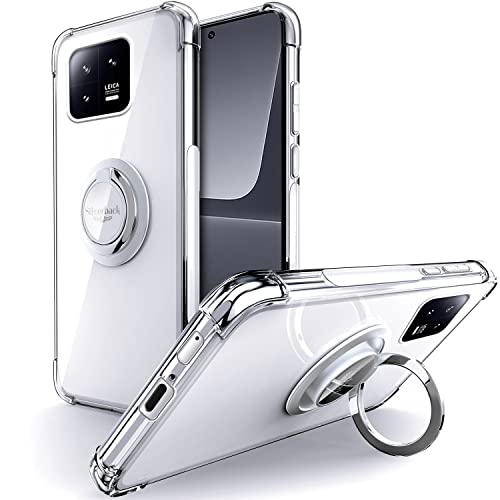 Silverback Hülle für Xiaomi 13 Pro 5G Hülle mit 360 Grad Ring Halter Schutzhülle, TPU Schock Stoßfänger Weiche Dünn für Xiaomi 13 Pro 5G Case - Clear von Silverback