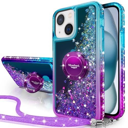 Silverback Kompatibel für iPhone 15 Plus Hülle mit Band Mädchen Glitzer Handykette Handyhülle 360 Grad Ring Cover Silikon Flüssigkeit Clear Schutzhülle für iPhone 15 Plus -LILA Silverback Kompatibel für iPhone 15 Plus Hülle mit Band Mädchen Glitzer Handykette Handyhülle 360 Grad Ring Cover Silikon Flüssigkeit Clear Schutzhülle für iPhone 15 Plus -LILA von Silverback