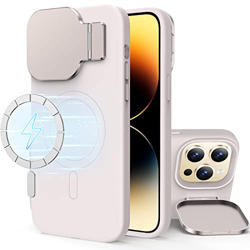 Silverback für iPhone 14 Pro Hülle mit Ständer HandyHülle mit Kameraschutz [Kompatibel mit MagSafe] Flüssiges Silikon Stoßfeste HandyHülle für iPhone 14 Pro - Antik weiß… von Silverback