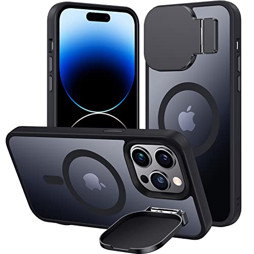 Silverback für iPhone 14 Pro Max Hülle mit Ständer, Kickstand Case mit Kameraschutz Stoßfeste Staubdichte HandyHülle für iPhone 14 Pro Max - Schwarz von Silverback