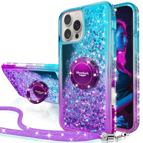 Silverback für iPhone 16 Pro Max Hülle mit Band, Mädchen Frauen Glitzer Handyhülle mit Ring Halter Ständer Schutzhülle für iPhone 16 Pro Max Case - LILA Silverback für iPhone 16 Pro Max Hülle mit Band, Mädchen Frauen Glitzer Handyhülle mit Ring Halter Ständer Schutzhülle für iPhone 16 Pro Max Case - LILA von Silverback