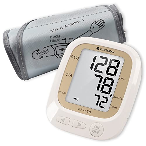 Silvergear® Blutdruckmessgerät Oberarm Vollautomatisch | Digitales Oberarm Blutdruckmessgerät mit Pulsmessung und Sprachausgabe | 23-33cm Manschette | Smart Blood Pressure Monitor von Silvergear