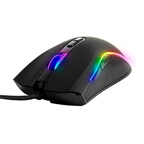 Silvergear® Gaming Maus| Programmierbare Tasten Geeignet für Windows und Mac | Kabelgebundene MMO Gaming Mouse mit RGB Beleuchtung | Einstellbare Sensitivität 800 bis 6400 DPI - Schwarz von Silvergear