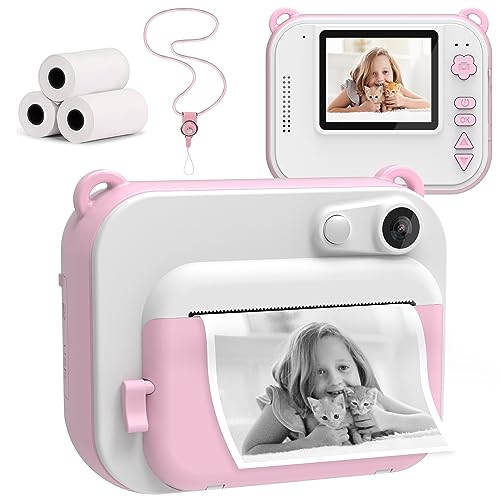 Silvergear® Sofortbildkamera für Kinder | Kinder-Fotokamera mit Papierdruck | mit Timer, Video- und MP3-Player | 2,0-Zoll-Bildschirm | Geschenk für Jungen und Mädchen (Rosa) von Silvergear