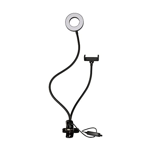 Silvergear Selfie Ringlicht mit Handyhalterung und Befestigungsklammer, LED, Dimmbar, 3 Farben, 10 Helligkeitsstufen, Smartphone Stativ für Reels TikTok, YouTube, Vlog, Tutorials und Live-Streaming von Silvergear