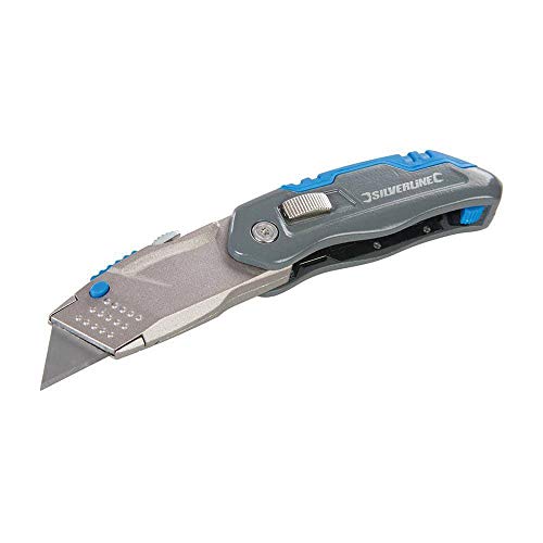 Silverline 536978 Klappmesser mit einziehbarer Klinge, 165 mm von Silverline