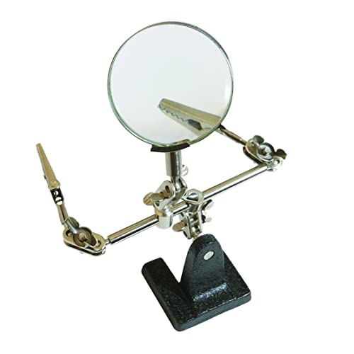 Silverline 633830 Dritte Hand mit Lupe 63 mm, 2,5-fache Vergrößerung von Silverline