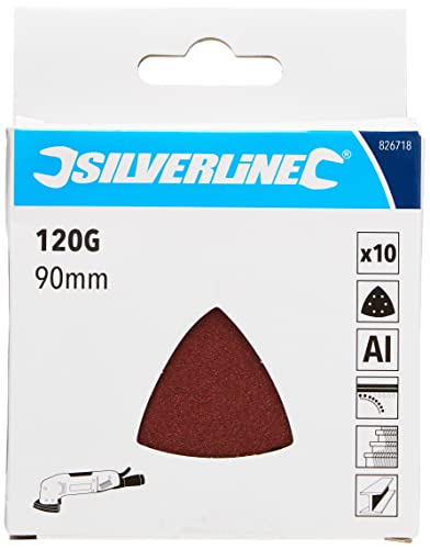 Silverline 826718 Delta-Klettschleifblätter, 90 mm, 10er-Pckg. 120er-Körnung von Silverline