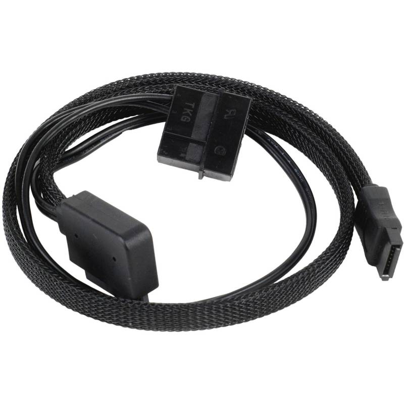 Adapterkabel SST-CP10, 1x 4-Pin-5,25" + 1x slim-SATA > 1x 7-Pin-SATA von Silverstone