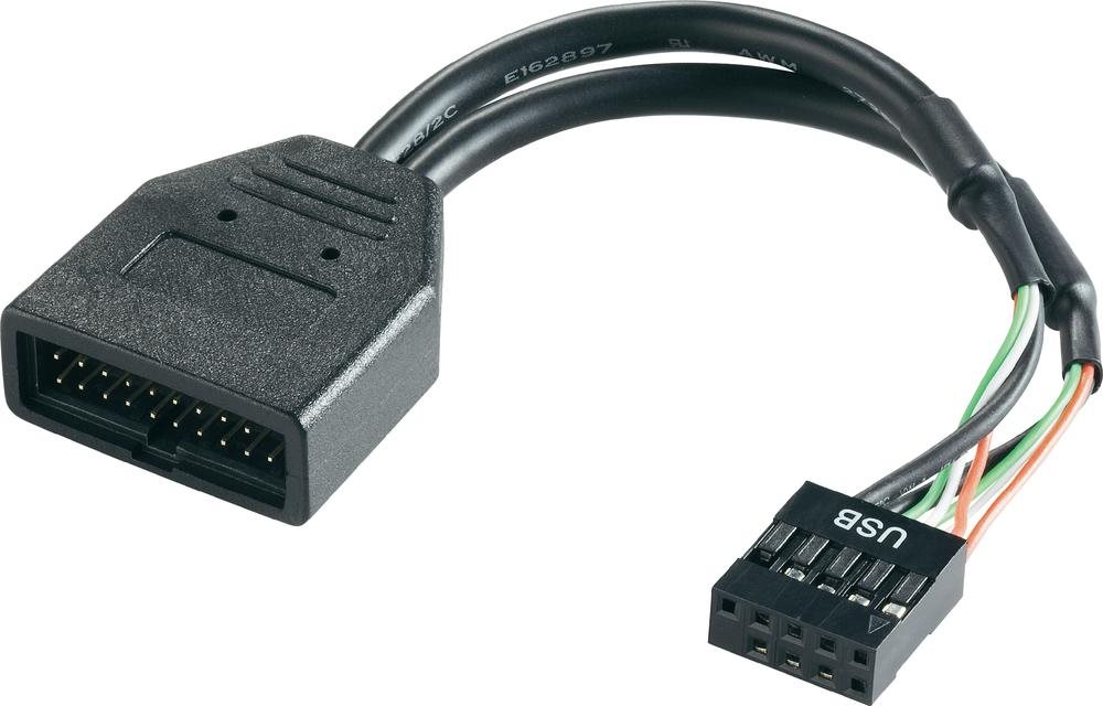 SilverStone - Interner USB-Adapter - 19-polige USB3.0-Stiftleiste (M) bis 9-poliger USB-Header (W) (G11303050-RT) von Silverstone
