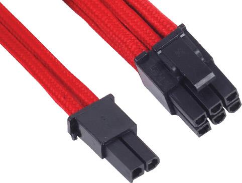 SilverStone PP07 - Spannungsversorgungs-Verlängerungskabel - PCI-Express-Stromversorgung, 8-polig (M) - 8-poliger PCI Express-Stromanschluss mit abnehmbarem 2-poligem Abschnitt (W) - 25cm - Rot (SST-PP07-PCIR) von Silverstone