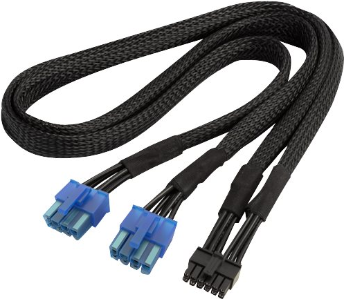 SilverStone PP12-PCIE - Stromkabel - 8-poliges EPS12V (4+4) (M) bis 12-poliger PCIe-Anschluss (M) - 55 cm - Schwarz von Silverstone