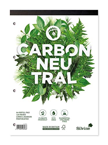 Silvine A4 Carbon Neutral Refill Pad - Lined with Margin, 120 Pages of Premium CO2 Neutral Paper. Ref R301 von Silvine