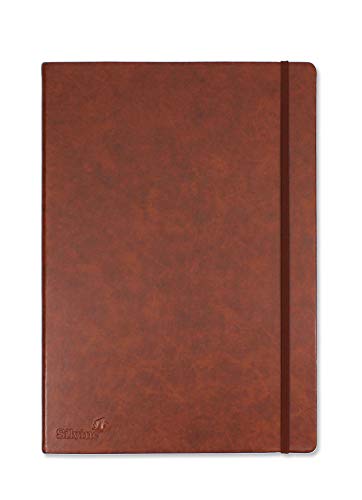 Silvine Executive Notizbuch, weiche Oberfläche, liniert, mit Bändchen als Lesezeichen / Markierung, 160 Seiten, 90 g/m², A4 hautfarben von Silvine
