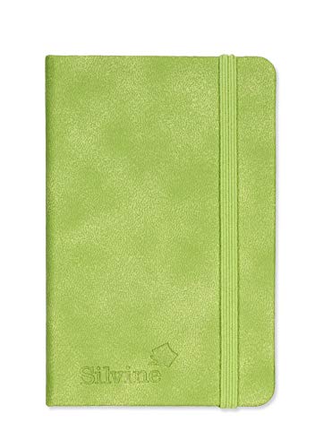 Silvine Executive Soft Feel Notebook Ruled with Marker Ribbon 160pp 90gsm 143x90mm Lime Green Ref 196T von Silvine