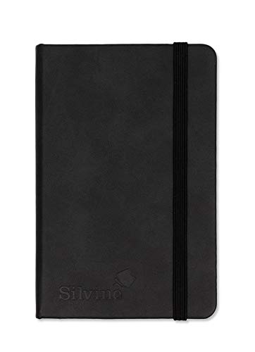 Silvine Executive Soft Feel Pocket Notebook Ruled with Marker Ribbon 160pp 90gsm 143x90mm Black Ref 196BK von Silvine