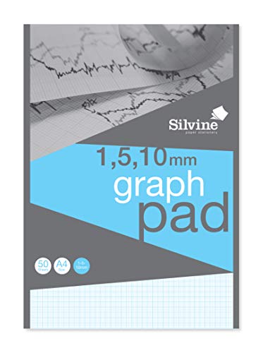 Silvine Professioneller A4-Block, kariert, 50 Blatt hochwertiges 90 g/m² Papier, Weiß von Silvine